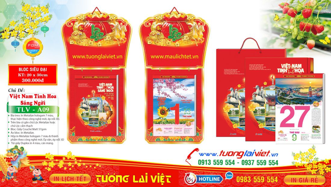 Lịch bloc siêu đại Chữ Cẩm Thạch