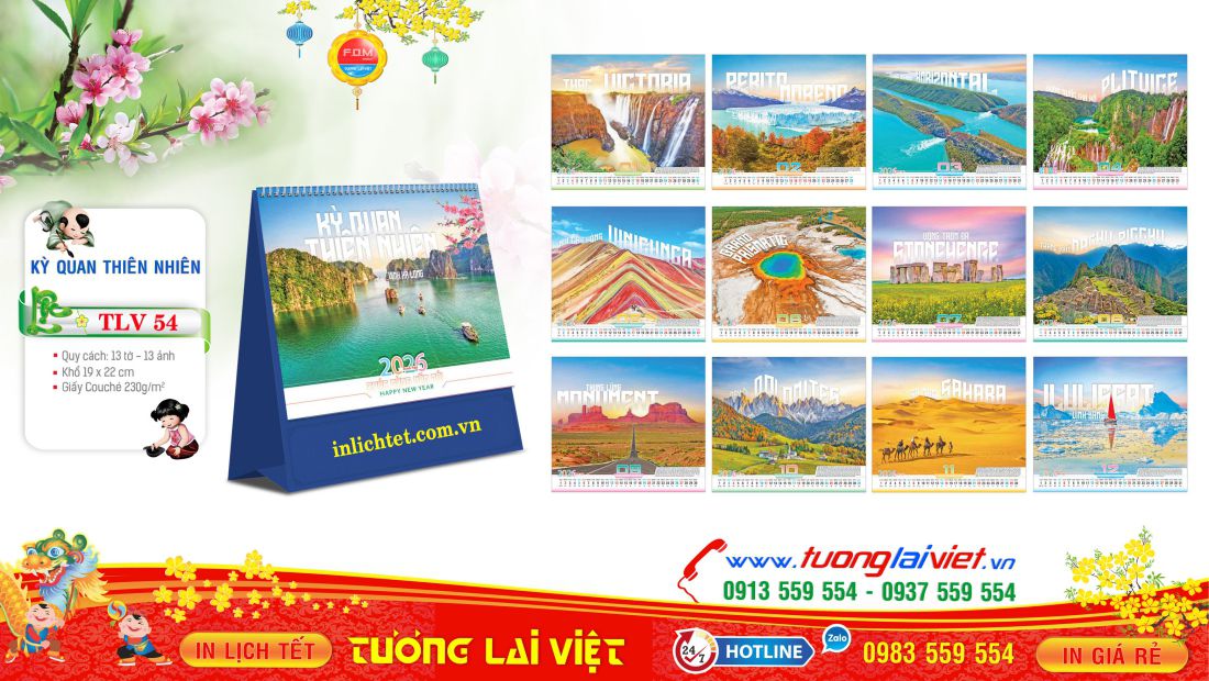 Mẫu Lịch Bàn Đứng Cảnh Đẹp Thế Giới