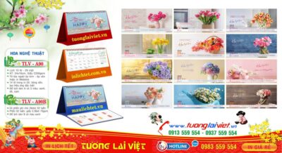 Mẫu Lịch Để Bàn Hoa Nghệ Thuật