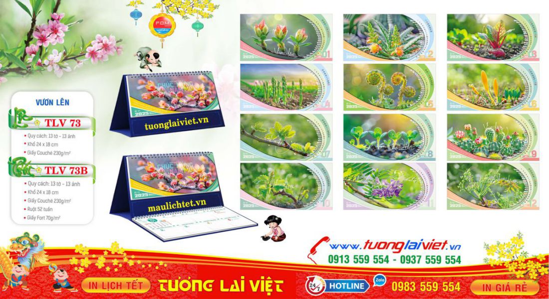 Mẫu Lịch Để Bàn Vươn Lên